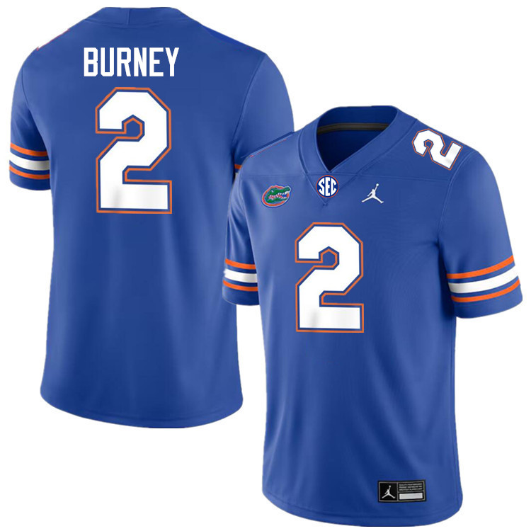 Amari Burney Florida Jersey,Florida Gators #2 Amari Burney Jersey Youth Uniforms-Royal